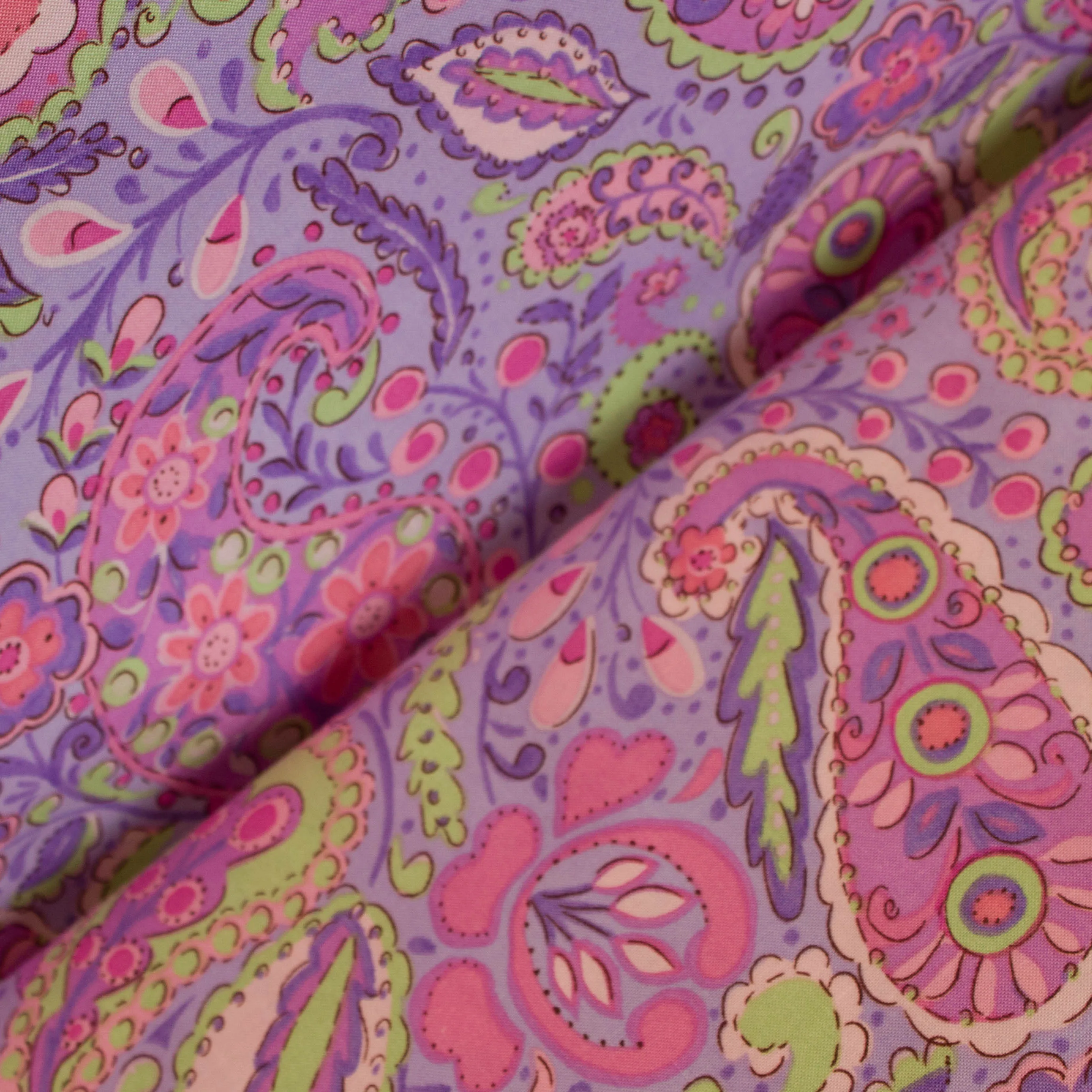 Katoen paars paisley patroon